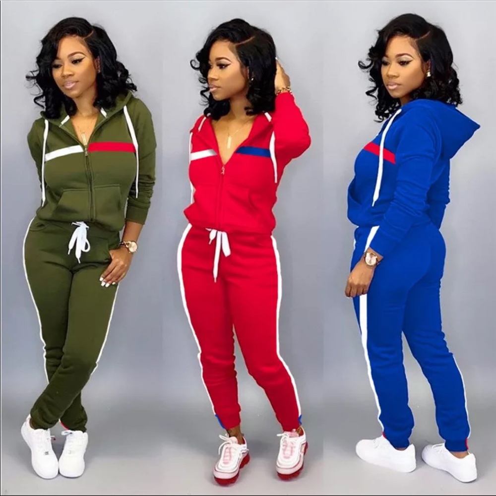 Women long sleeve hoodie jogging suit